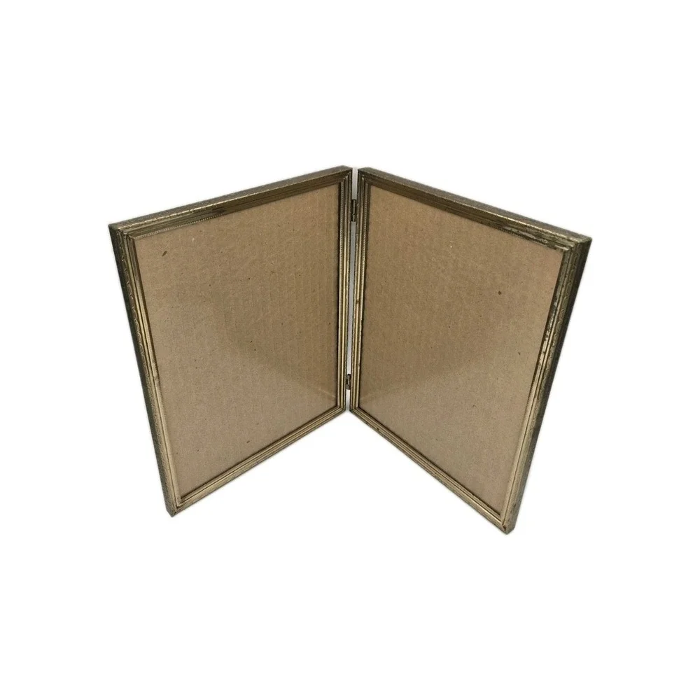 Vintage Goldtone Metal Double Picture Frame for 8x10‎
